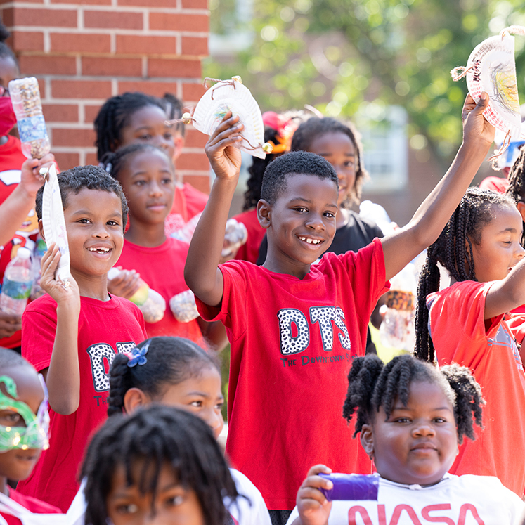 School kids on campus at WSSU