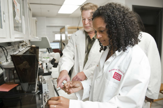 Ashley working in the lab